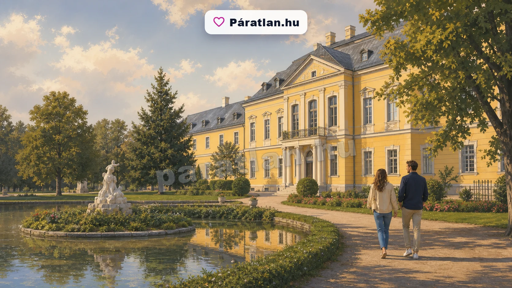 Dunaszerdahely városi hangulat egy sétáló párral